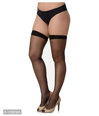 Black Colour Half Long Pantyhose Stockings-thumb5