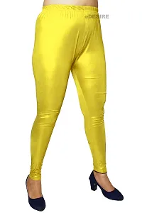 eDESIRE Latest Stylish Shiny Leggings Pant Glittery Glossy Yellow Shimmer Shining Leggings -(Free Size, 28 To 34 inches)-thumb4