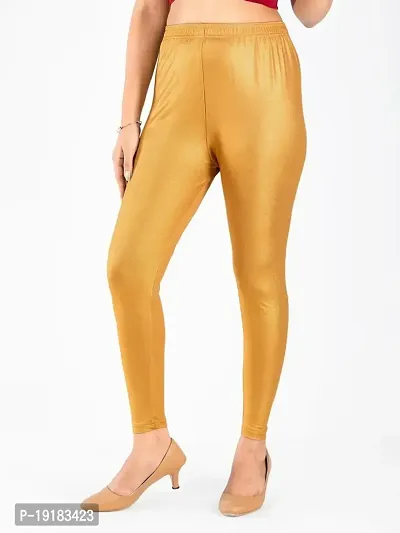 Shiny Light Golden Shining Shimmer Leggings for Women  Girls | Shiny Golden Pants Legging-thumb0