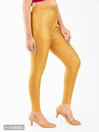 Shiny Light Golden Shining Shimmer Leggings for Women  Girls | Shiny Golden Pants Legging-thumb2