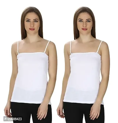 Women's Cotton Camisole Slip Detachable /Removable Straps Strapless Spaghetti Inner Wear Tank Top Combo Camisole-thumb0