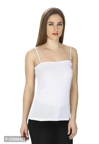Women's Cotton Camisole Slip Detachable /Removable Straps Strapless Spaghetti Inner Wear Tank Top Combo Camisole-thumb3