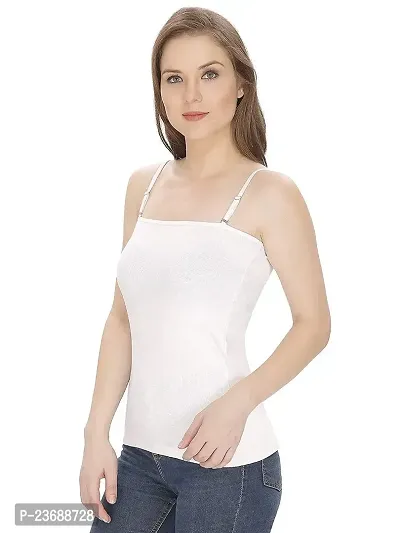 Women's Cotton Camisole Slip Detachable /Removable Straps Strapless Spaghetti Inner Wear Tank Top Camisole-thumb0