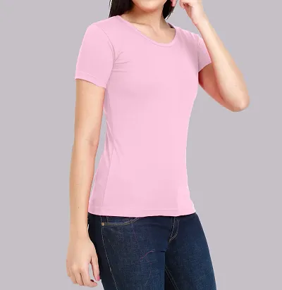 eDESIRE Women's Regular Fit Plain T-Shirt