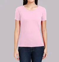 eDESIRE Women's Regular Fit Plain Cotton T-Shirt-thumb1