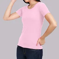 eDESIRE Women's Regular Fit Plain Cotton T-Shirt-thumb2