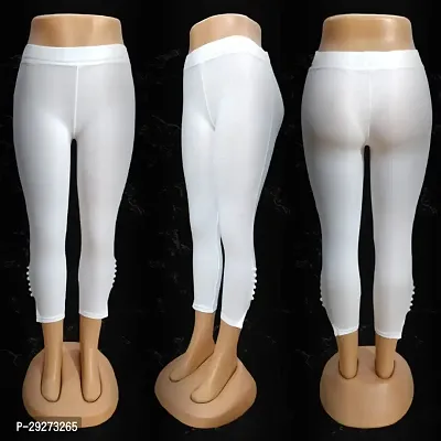 Cotton Lycra Super Stretchable Cigarette Potli Design Jegging Pant Comfort Fit Ladies Leggings Trouser Pants -(White)-thumb0