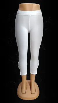 Cotton Lycra Super Stretchable Cigarette Potli Design Jegging Pant Comfort Fit Ladies Leggings Trouser Pants -(White)-thumb1