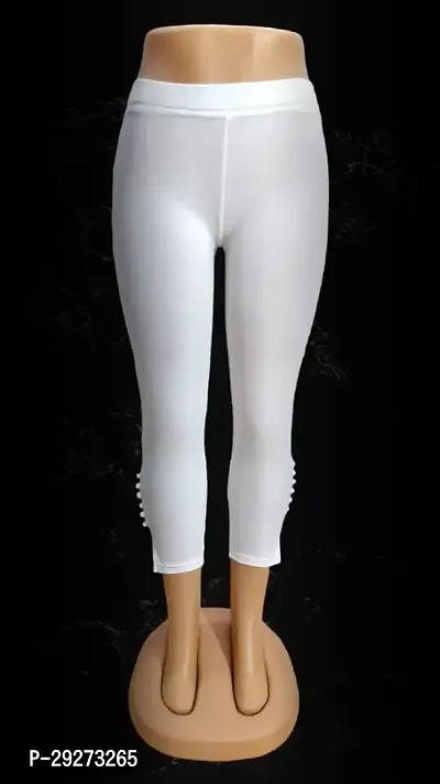 Cotton Lycra Super Stretchable Cigarette Potli Design Jegging Pant Comfort Fit Ladies Leggings Trouser Pants -(White)-thumb2