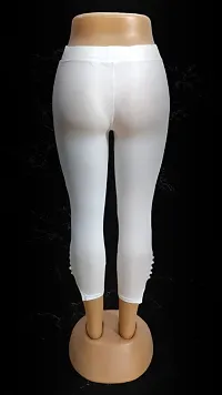Cotton Lycra Super Stretchable Cigarette Potli Design Jegging Pant Comfort Fit Ladies Leggings Trouser Pants -(White)-thumb3
