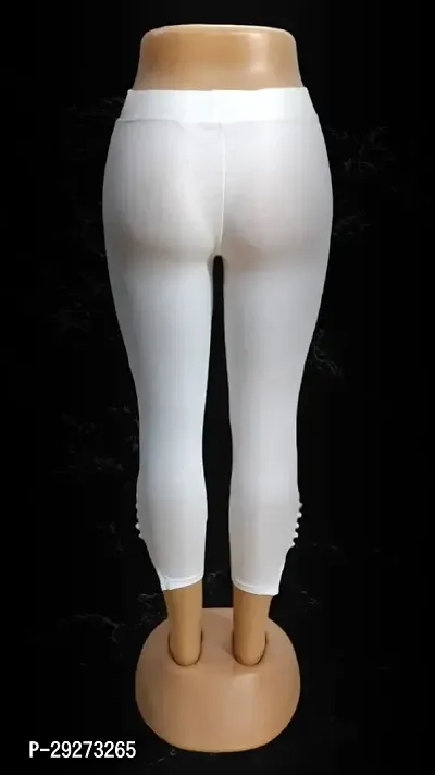 Cotton Lycra Super Stretchable Cigarette Potli Design Jegging Pant Comfort Fit Ladies Leggings Trouser Pants -(White)-thumb4