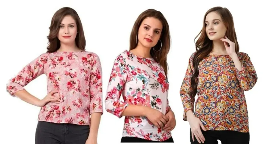 Casual wear Crepe Top Combo of 3