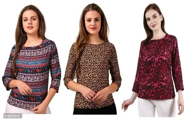 Ultra Soft Good Quality Crepe Trendy Tops for Women Pack Of 3