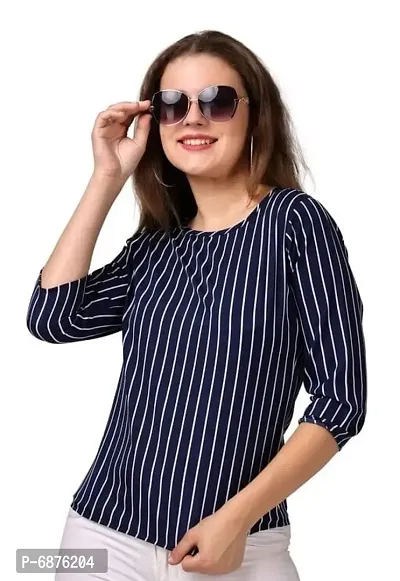 Stylish Fancy Crepe Trendy Three Quarter Sleeves Top For Women Pack Of 1