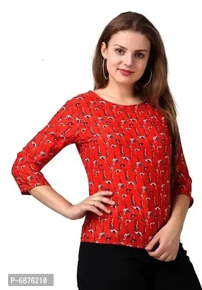 Stylish Fancy Crepe Trendy Three Quarter Sleeves Top For Women Pack Of 1