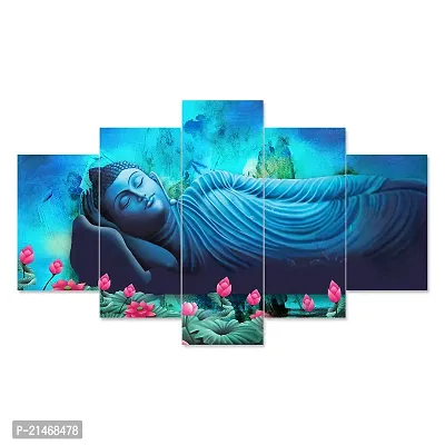 BLOSSOM GLOBAL EXIM Set of Five Framed Wall Painting for Home Decoration , Paintings for Living room , Bedroom , Big Size 3D Scenery ( 75 X 43 CM)-thumb0