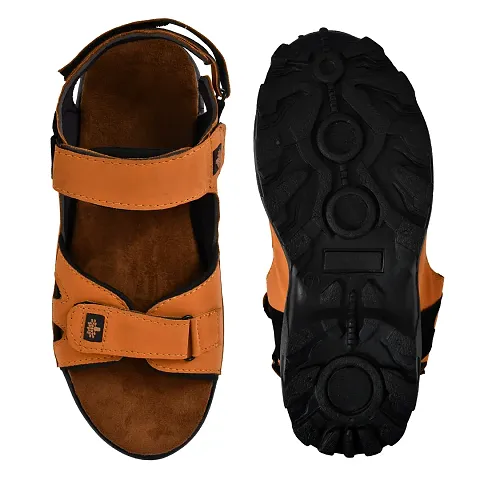 Stylish Synthetic Leather Solid Comfort Sandals For Men