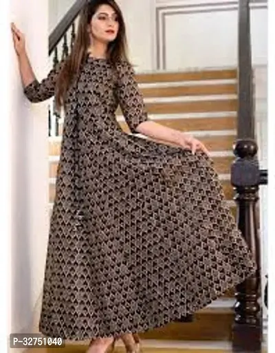 Stylish Cotton Silk Gown for Women-thumb0