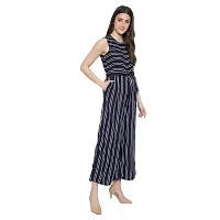 Women's Flared Bottom Maroon, Navy, Beige Striped Jumpsuit For Women-thumb3