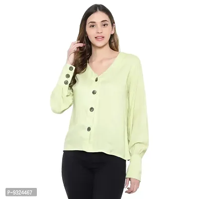 MAYA COLLECTIONS Trendy Women's Rayon Bishop Sleeve Shirt Style Top