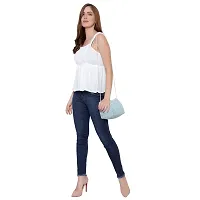 MAYA COLLECTIONS Smocked Sleeveless Cold-Shoulder Peplum Tops for Women, Trendy and Comfortable fit-thumb4