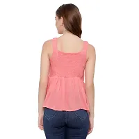 MAYA COLLECTIONS Smocked Sleeveless Cold-Shoulder Peplum Tops for Women, Trendy and Comfortable fit-thumb1