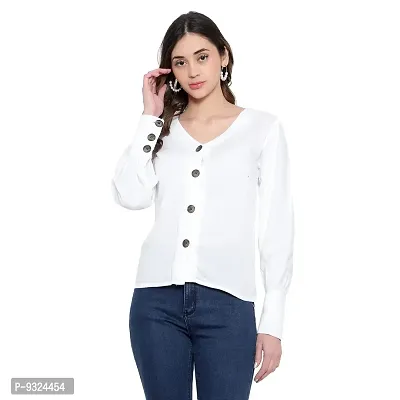 MAYA COLLECTIONS Trendy Women's Rayon Bishop Sleeve Shirt Style Top-thumb0