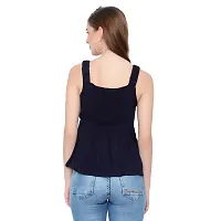 MAYA COLLECTIONS Smocked Sleeveless Cold-Shoulder Peplum Tops for Women, Trendy and Comfortable fit-thumb1