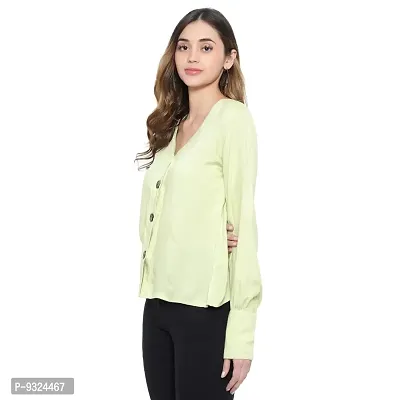 MAYA COLLECTIONS Trendy Women's Rayon Bishop Sleeve Shirt Style Top-thumb3