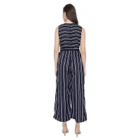 Women's Flared Bottom Maroon, Navy, Beige Striped Jumpsuit For Women-thumb1