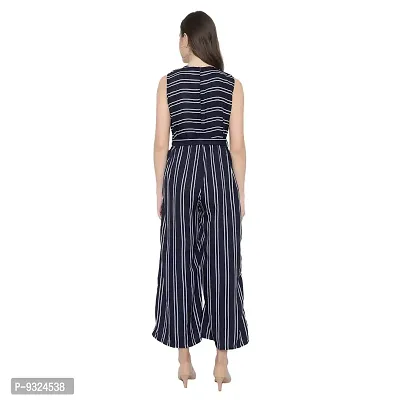 Women's Flared Bottom Maroon, Navy, Beige Striped Jumpsuit For Women-thumb2