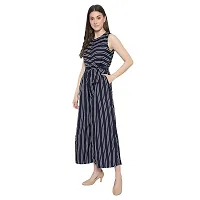 Women's Flared Bottom Maroon, Navy, Beige Striped Jumpsuit For Women-thumb2