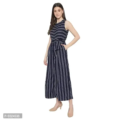 Women's Flared Bottom Maroon, Navy, Beige Striped Jumpsuit For Women-thumb3