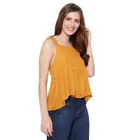MAYA COLLECTIONS Smocked Sleeveless Cold-Shoulder Peplum Tops for Women, Trendy and Comfortable fit-thumb2