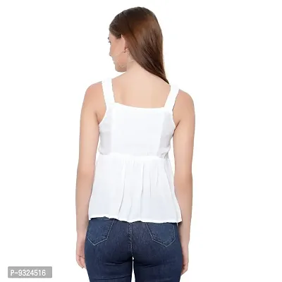 MAYA COLLECTIONS Smocked Sleeveless Cold-Shoulder Peplum Tops for Women, Trendy and Comfortable fit-thumb2