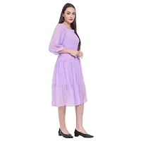 Buttoned Front Closed Neck GeorgetteDress-thumb1