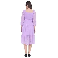 Buttoned Front Closed Neck GeorgetteDress-thumb3