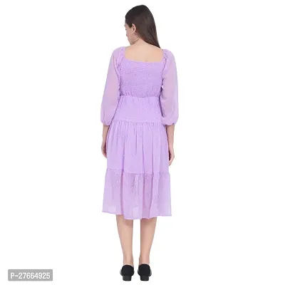 Buttoned Front Closed Neck GeorgetteDress-thumb4