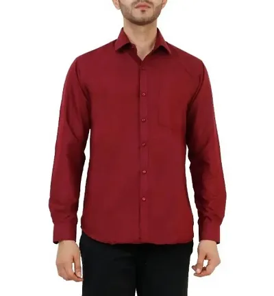 Trendy Blend Long Sleeves Casual Shirts For Men