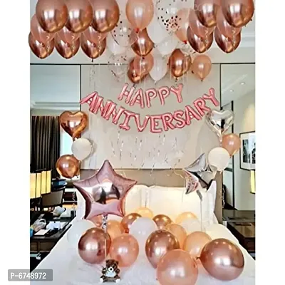 Rosegold Anniversary Decoration Items Combo - 40 Pcs-thumb0