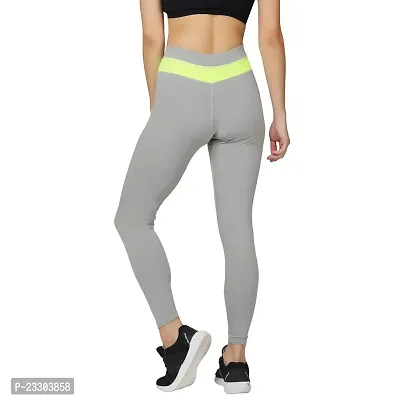 Imperative Gym wear Leggings Ankle Length Workout Color Block Pants, Stretchable Tights