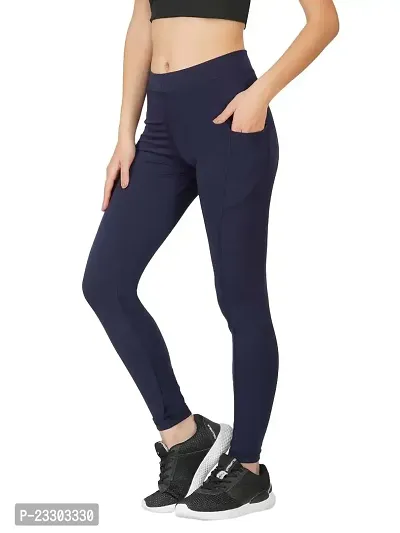 SSDN Women's High Waist Solid Colored Spandex Fabric Ankle Length Skinny  Gym Wear Leggings with side