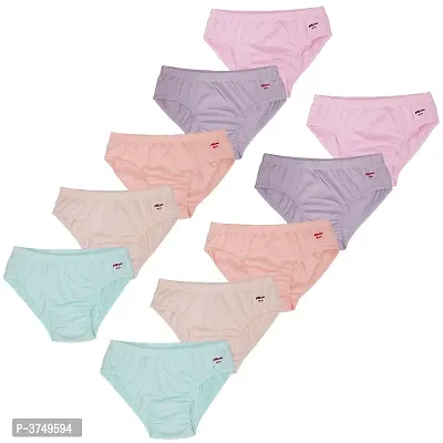 Women's Cotton Solid Panties - Pack of 10-thumb0