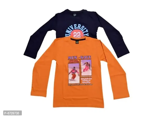 Kids Cotton Full Sleeves T-shirts Pack of 2
