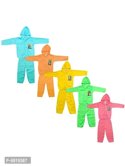 Born Baby Hoody Full Sleeve T-Shirt With Full Length Pant (Pack of 5)-thumb0