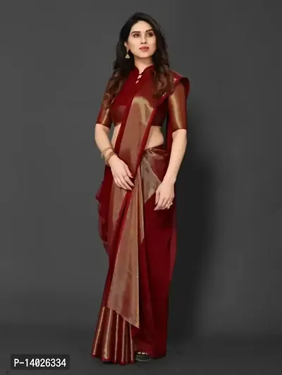 Chiffon saree with golden zari and running blouse-thumb4