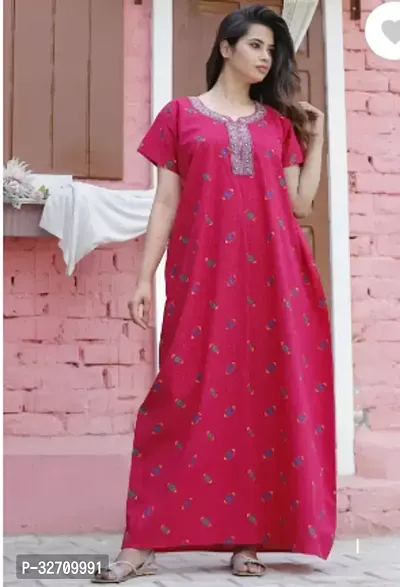 Stylish Cotton Blend Printed Nighty for Women