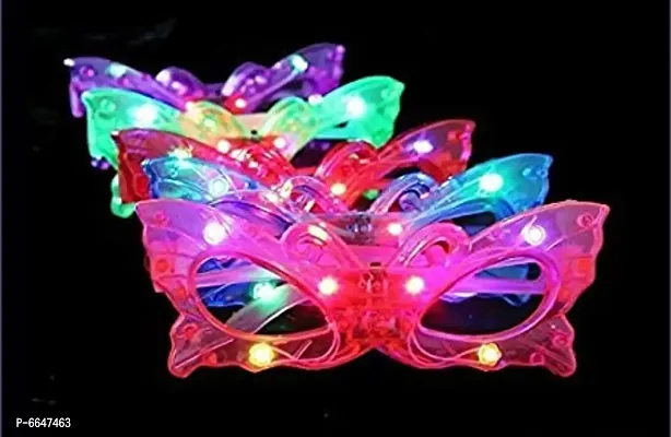 LIWAZO birthday return gifts for kids and party supply gift item- flashing party light up led goggles glasses toy best gift for boys and girls (pack of 6)- Multi color