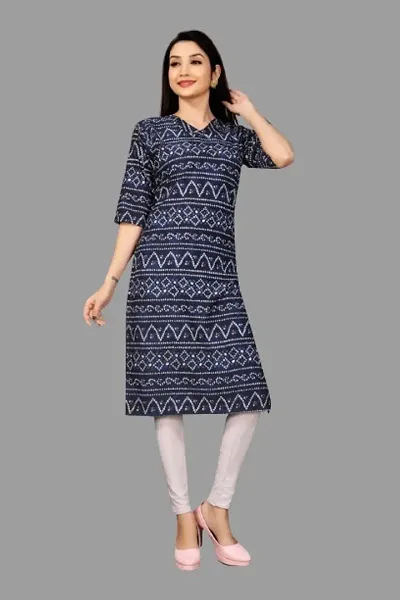 Fancy Crepe Floral Print A-Line Kurti