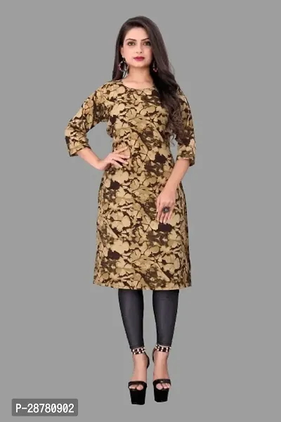 Stylish Brown Crepe Kurta For Women